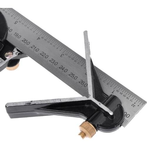12" Combination Protractor Tri-Square Angle Ruler Machinist Stainless Steel Measuring Tools Professional