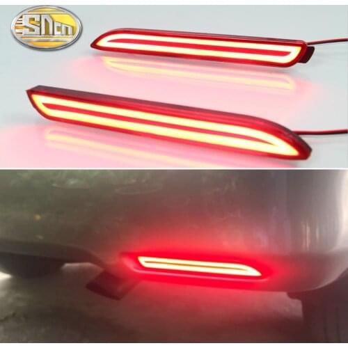 2PCS For Toyota Verso 2011 - 2015 2-in-1 Functions Car LED Rear Fog Lamp Bumper Light Auto Brake Light Reflector