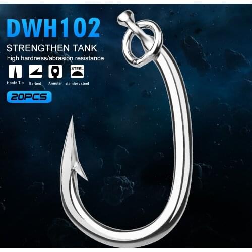 20pc Saltwater Fishing Hook Tuna Hook 10/0#-16/0# Model stainless steel fishhook Made in Taiwan