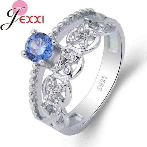 925 Silver Austrian Crystal Zircon Ring Wedding Engagement Bridal Rings For Women Fashion Charm Jewelry Wholesale