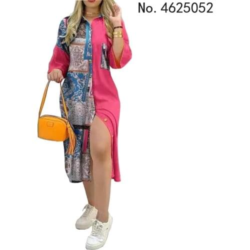 African Dresses for Women Summer 2021summer African Women Long Sleeve Printing Dress African Clothes Women