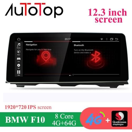 AUTOTOP 12.3" 4G 64G Snapdragon 625 2 Din Android 10 Car Muiltimedia for BMW 5 Series F10 F11 F18 2010-2016 CIC NBT 4G Carplay