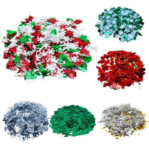 30g Glitter Christmas Tree Snowflake Confetti Tinfoil Sequins DIY New Year Home Wedding Birthday Throw Party Decoration Supplies