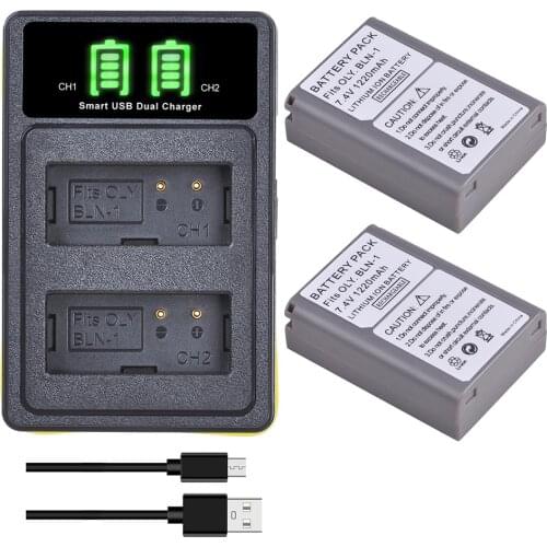 BLN-1 Replacement Battery and Type-C Charger for Olympus BLN-1, BCN-1 and Olympus OM-D E-M1, OM-D E-M5, PEN E-P5 OM-D E-M5 II