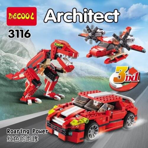 DECOOL City Architect 3 in 1 Creator Roaring Power Building Blocks Bricks Model Kids Toys 31024 christmas birthday Gifts