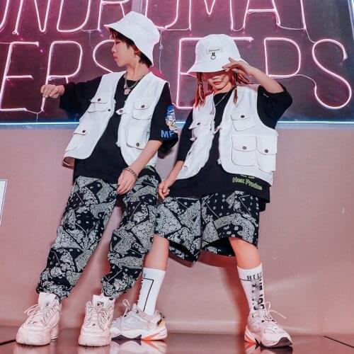 Children Hip Hop Dance Costumes For Kids Short Sleeved Loose Pants Suit Boys Jazz Performance Costumes Stage Outfits DN8104