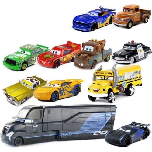 Disney Pixar Cars 2 & Cars 3 Lightning Mcqueen Mater Jackson Storm Ramirez 1:55 Diecast Vehicle Metal Alloy Boy Kid Toys