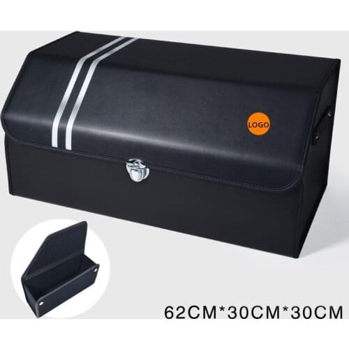 For Ford Mustang Shelby Interior Modification Microfiber Leather Trunk Multifunction Storage Box Car Accessories