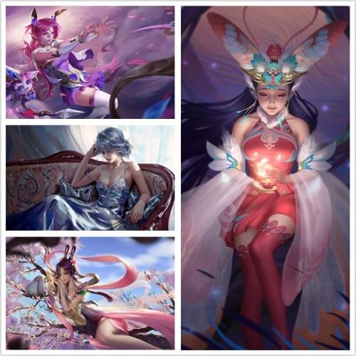 HD Beauty Anime Game Fantasy Girl HD Prints Canvas Wall Art Painting Modular Pictures Home Decoration Poster Living Room Frame