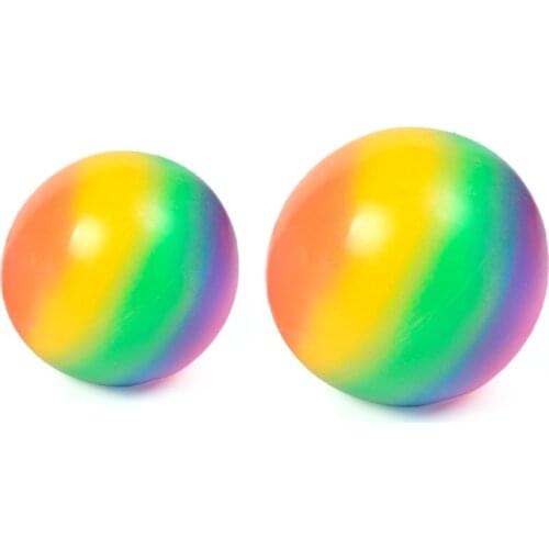 K1KC Colorful Rainbow Stress Balls Soft Foam TPR Squeeze Squishy Stress Relief Balls Toys for Kids Children Adults Funny Toys