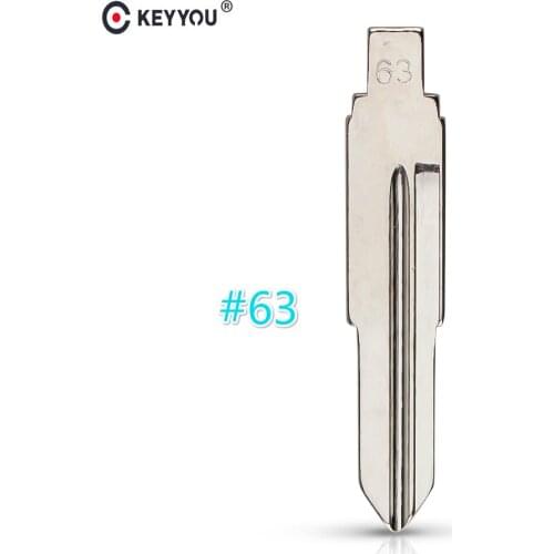 KEYYOU Metal Blank Uncut Flip KD Remote Key Blade Type #63 for Chery QQ6 NO. 63 Blade