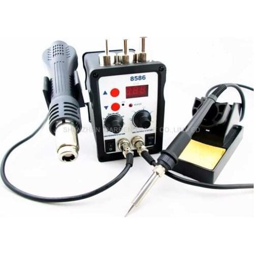 Best Selling 220V 8586 2in1 Rework Station Hot Air Gun + Solder Iron better than ATTEN 1pc
