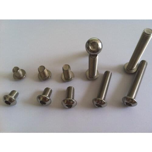M2 M2.5 M3 M4 M5 M6 M8 M10 304 Stainless Steel A2 Button Head Hex Socket Cap Screw Bolt