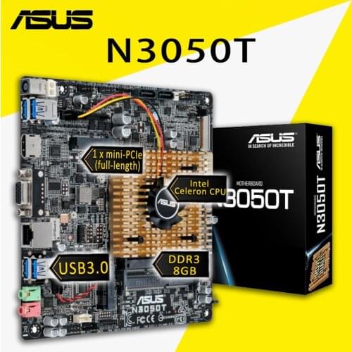 Asus N3050T Motherboard 5X Protection USB 3.0 D-Sub connectors Intel Celeron® Dual-Core SoC Processor N3050 New Dual-Core