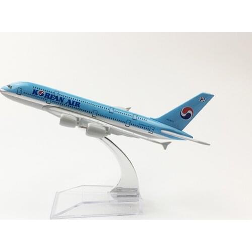 Free shipping Korean Air aeroplane model Airbus A380 Airplane 16CM Metal alloy diecast 1:400 airplane model toys for children