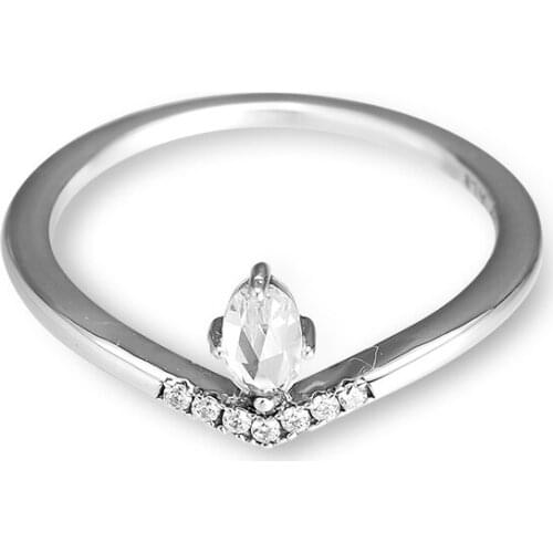 Fashion Female Rings Classic Wish Ring Clear CZ Sterling Silver Jewelry Rings For Woman Party Jewelry Making