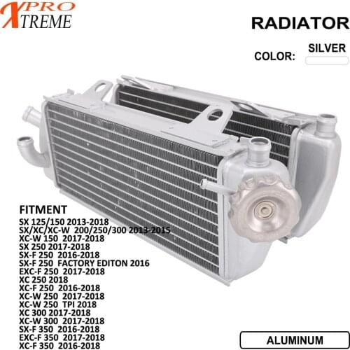 Motorcycle Aluminum Radiator Water Tank Cooling Cooler For KTM SX XC XC-W SX SX-F EXC-F XC-F 125 200 250 300 350 SX125 SX150