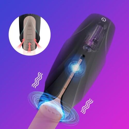 Male Masturbation Cup Penis Vibrators For Adult Men Penis Trainer Delay Ejaculation Stimulate Glans Vibrating Massager Sex Toys