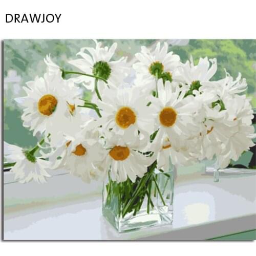 DRAWJOY Framed Picture Home Decor DIY Painting By Numbers On Canvas Wall Art Painting And Calligraphy Canvas Oil Painting