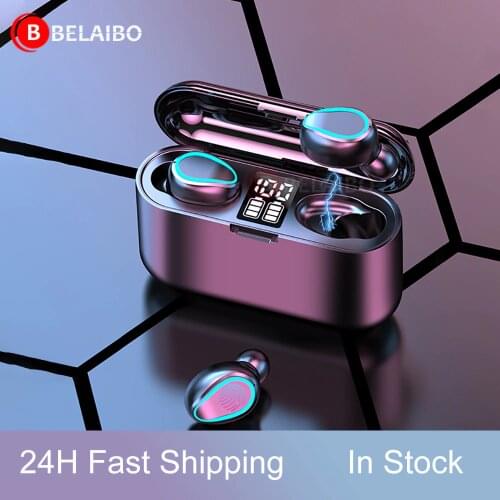 F9 TWS Bluetooth Headphone 5.0 Touch Control Wireless Headset LED Display Earphone Gaming Auriculares Support Dropshipping Vip