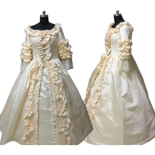 2020 New champagne victorian Halloween Cosplay dress Colonial Georgian Renaissance Gothic Historical dress D-560