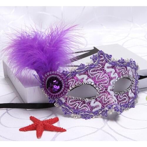 2021 New Sexy Costume Ball Feather Mask Mask of Mystery Girl Venetian Mask Cosplay Mask Props Wholesale