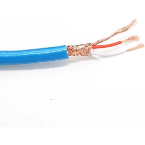 OD6.5mm bulk cable audio cable 2 core with copper mesh shield conductor using 99.99% high purity OFC oxygen free copper 1 meter