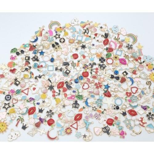 Wholesale 20Pcs Enamel Mixed Random Color Alloy Pendant Charms Jewelry DIY Craft