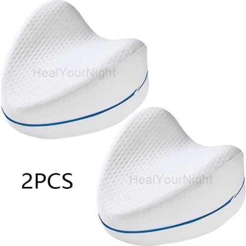 2pcs Memory Cotton Leg Pillow for Side Sleeper Sciatica Relief Sleeping Orthopedic Pillowcase Pregnancy Body Memory Foam Pillow