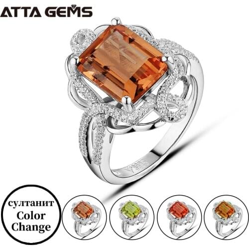 Zultanite 925 Sterling Silver Ring Octagon Cut 5 Carats Created Zultanite Classic Design Fine Jewelry Brand