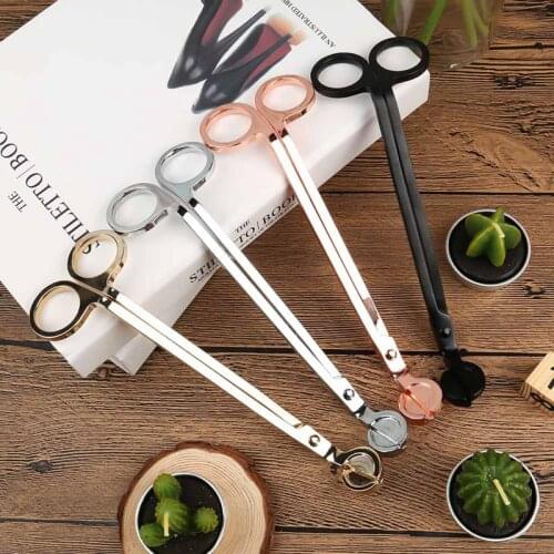 17CM Stainless Steel Candle Wick Trimmer Oil Lamp Trim Scissor Cutter Snuffer Tool Hook Clipper