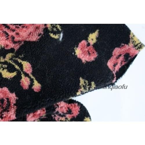 Spot lamb hair jacquard rose grain fleece garment plush fabric