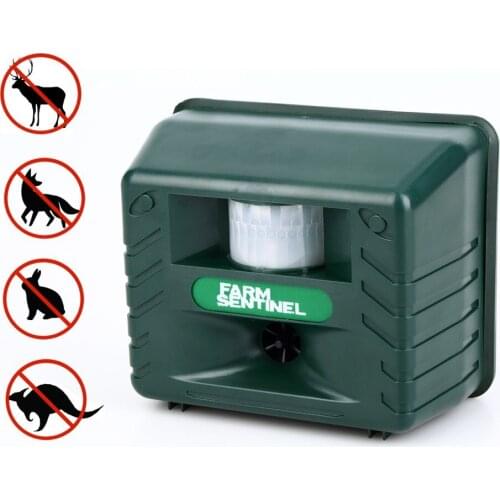 Indoor Outdoor Ultrasonic Rodent Animal Repeller Infrared Motion Sensor Flash Light Bird Dog Cat Raccoon Rabbit Animal Dispeller
