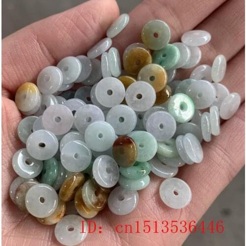 10PC Natural Emerald Three color Safety buckle 9mm beads Accessories DIY Bangle Jewellery Fashion Hand-Carved Necklace Amulet