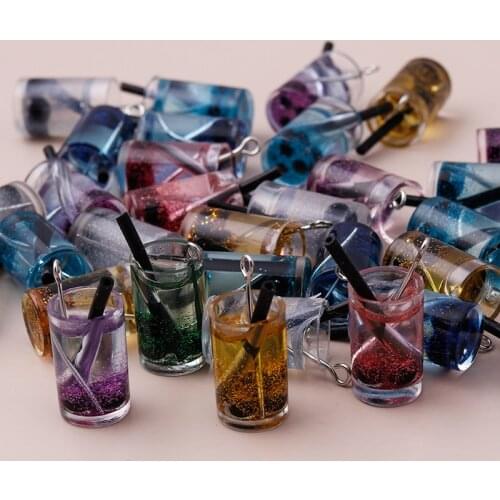 6pcs Simple Style Shiny Fruit Juice Charms for Jewelry Making and Crafting Cute Earrings Necklaces Bracelets Charms 25x12mm