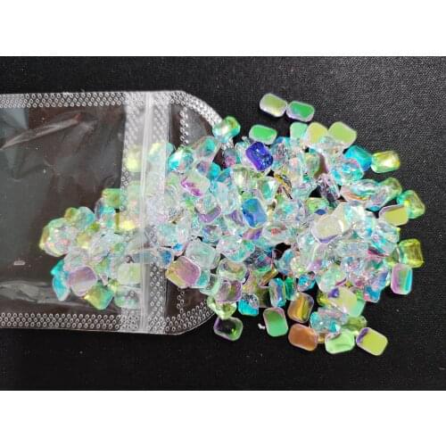 1000Pc Nail Art Aurora Resin Flat back Beads Decorations Clear Crystal Gem Jelly Jewelry AB Shiny dazzling Glass Manicure Charms