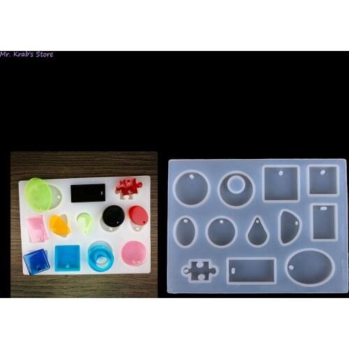 12 Design Silicone Casting Mold DIY Charm Earring Necklace Pendant Jewelry Making Craft Tools For Clay Epoxy Resin