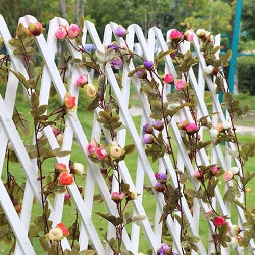 2.2M 42Heads Artificial Roses Vine with Leaves Wedding Birthday Party Phtography Props Fake Flowers Rattan Home Garden Decor