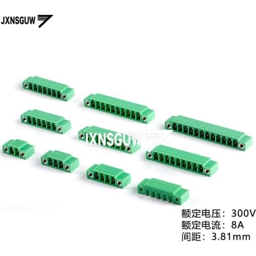 5PCS KF2EDGVM-3.81-2/3/4/5/6/7-12P Straight pin socket with ear 3.81mm pitch terminal block PCB CONNECTOR PLUG-IN TEMINAL BLOCK