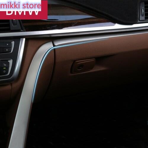 Accessories For BMW 3 4 Series 3GT F30 F32 F34 Car Inner Glove Box Co-pilot Toolbox Sequin Cover Decorative Strips Trim Sticker