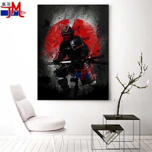 Diamond Painting Japanese Ninja Bonsai Samurai Pictures Cross Stitch Full Square Round Ink Style Diamond Embroidery Mosaic Kit