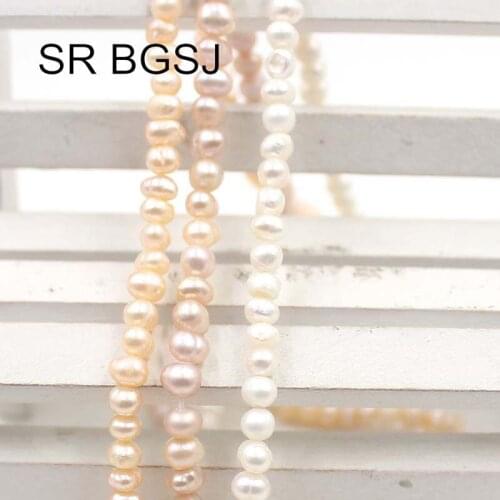 Free Shipping 10 Strands 4-5mm Wholesale Nearly Round Freshwater Pearl Beads Jewelry Making Strand 15"