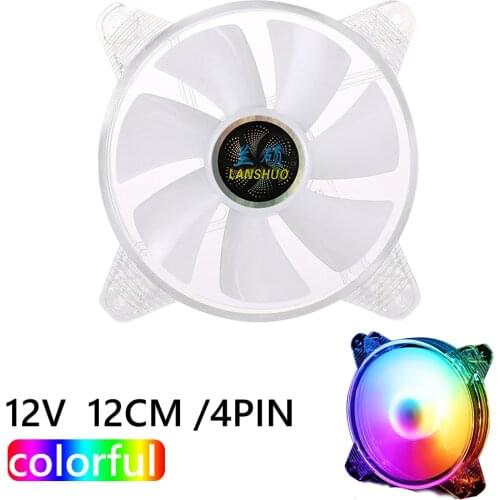 120mm Fan Cooling Case Quick Fan Cooling Cooler 4Pin RGB LED Computer Coolling System 12V DC 1300RPM Mute Ventilador Cooler