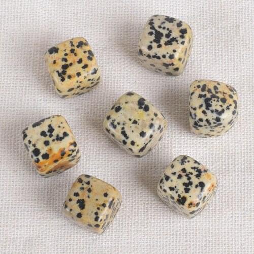 Dalmatian Tumbled Stone 12-15 MM Natural Mineral Quartz Irregular Polishing Bead Specimen Garden Home Decoration Accessories