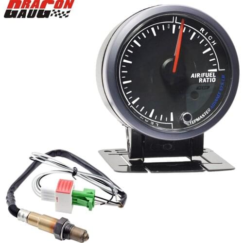 Dragon 60mm Auto Car Narrow Band Oxygen Sensor Stepping Motor Self-Test Function Ratio Air Fuel Gauge Meter Free Shipping