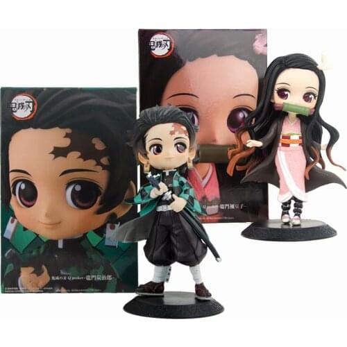 Anime Demon Slayer Kimetsu No Yaiba Kamado Tanjirou Nezuko Q Version Doll Manga Statue Devils Blade Action Figure Model Toys