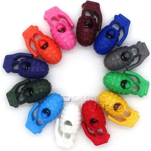 20pcs/lot Colorful Grenade Style Plastic Cord Lock Stopper For Paracord/Shoe Lace Free Shipping