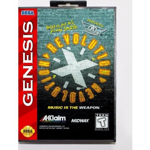 Revolution X Game Cartridge 16 bit MD Game Card With Retail Box For Sega Mega Drive For Genesis