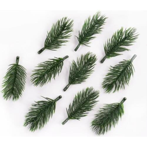 10pcs pine needle artificial fake plant artificial flower branch For Christmas tree decoration accessories DIY bouquet gift box