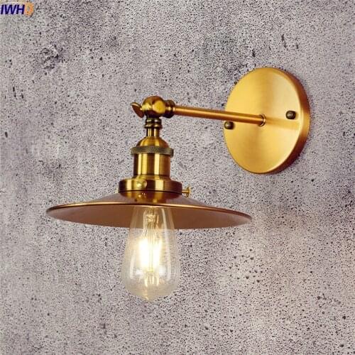 IWHD Copper Vintage Wall Lights For Home Lighitng Beside Lamp Antique Retro LED Wall Light Edison Arm Sconce Stair Lighting